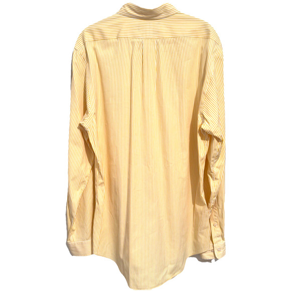 Ralph Lauren Men's Custom Fit Striped Poplin Shirt Yellow Size 16/34-35 $168 - Picture 2 of 8